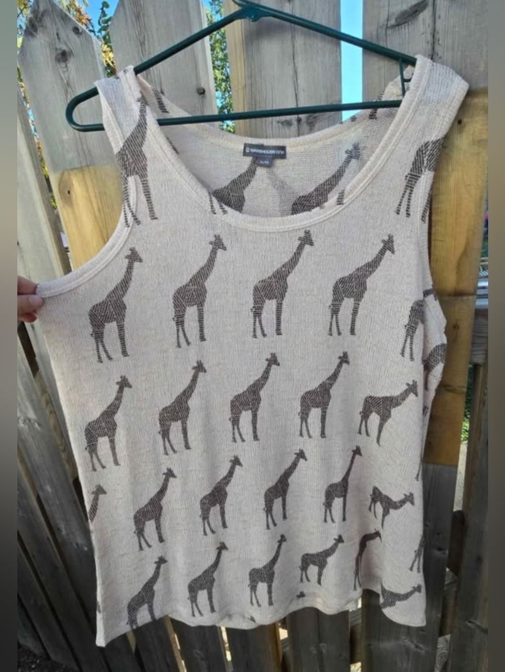 Cream Giraffe Print Tank Top - Picture 3 of 3